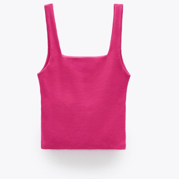 Zara Tops - ZARA Pink RIBBED STRAPPY TOP